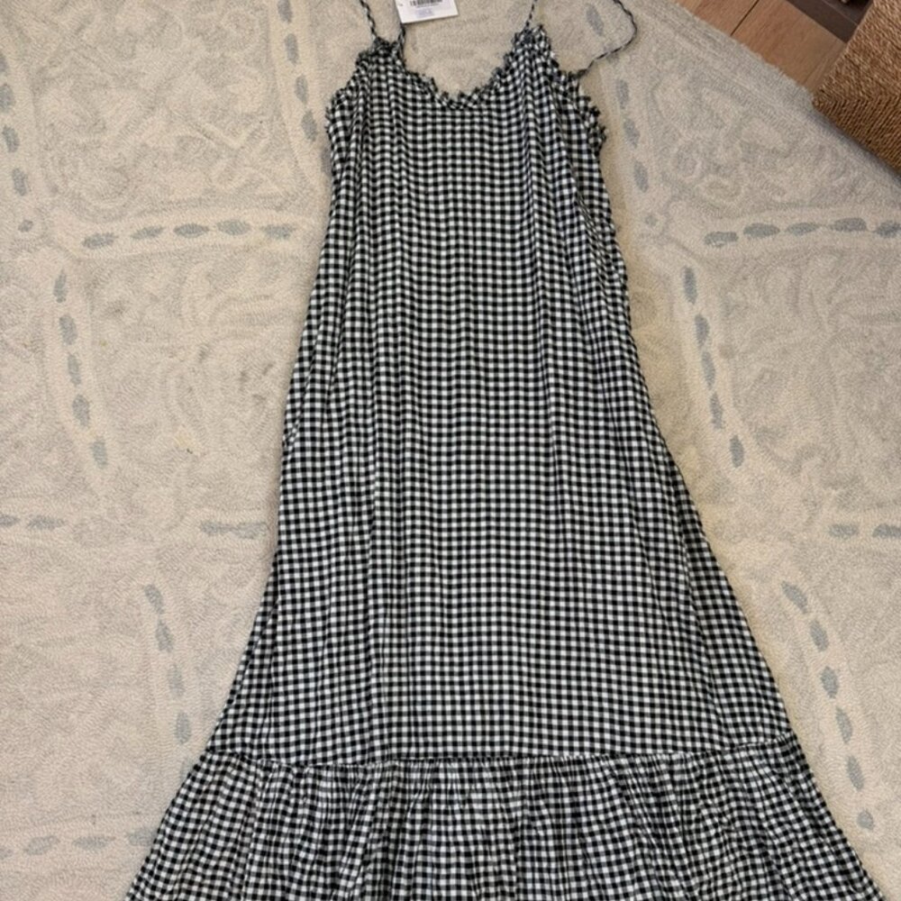 NWT Xirena Taytum Gingham Dress Size Medium Black/White